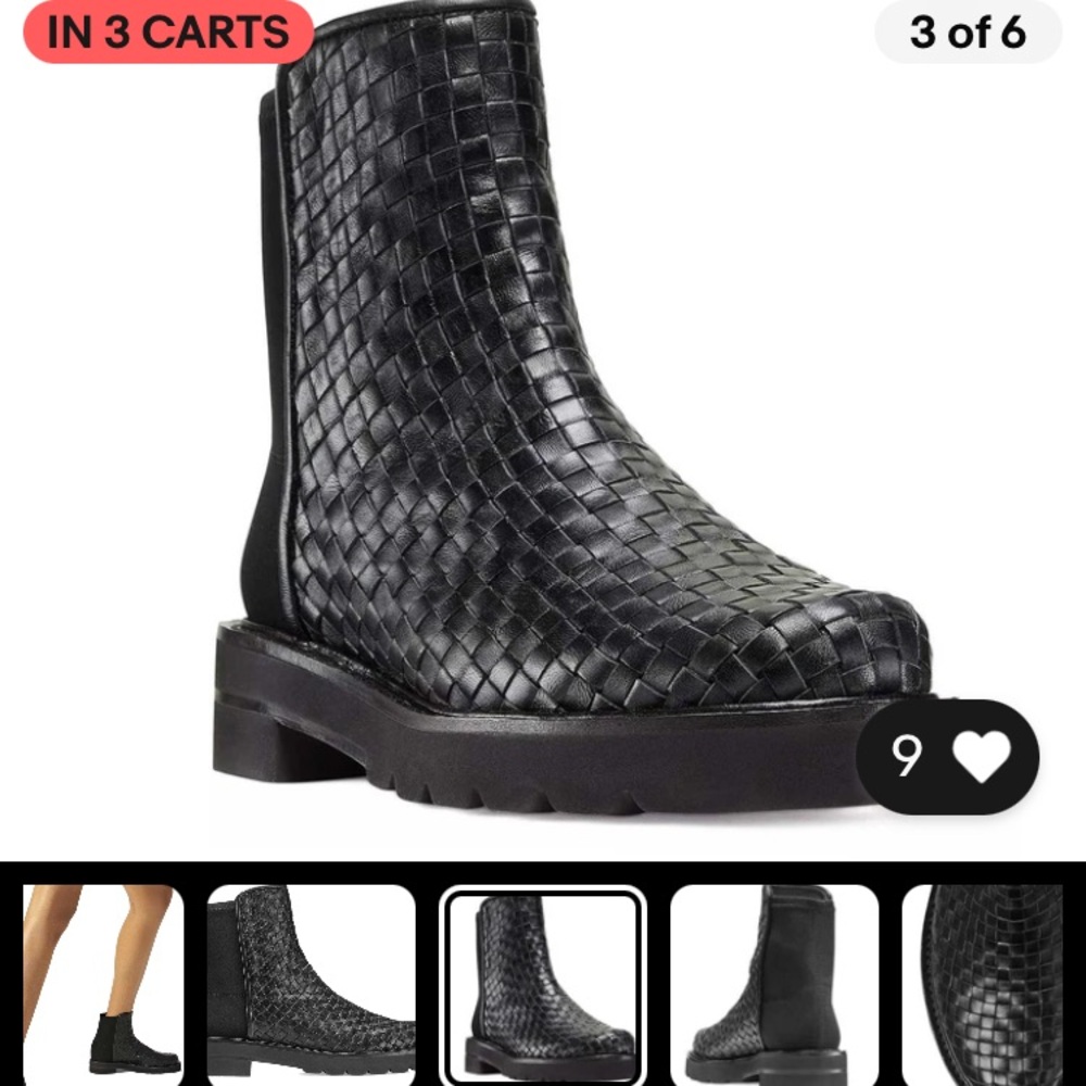 ISO Stuart Weitzman boots bootie Black Woven Leather  Sz 7   I’d Love to buy! 😊